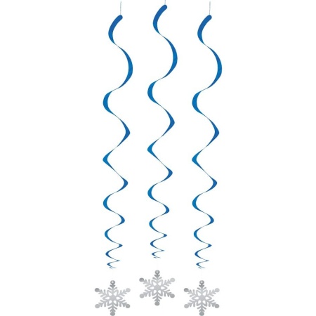 Špirálová dekorácia snehové vločky, 66cm, 3ks