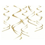 Špirálová dekorácia ŠPIRÁLY zlaté, 60cm, 5ks