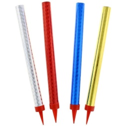 Tortová fontána holografická farebná, 18cm, 4ks