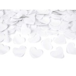 Vystreľovacie konfety biele srdcia, 60cm
