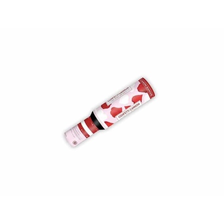 Vystreľovacie konfety lupene bielo – červené, 30cm
