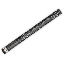 Vystreľovacie konfety strieborné metalické pásiky, 60cm