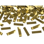 Vystreľovacie konfety zlaté metalické pásiky, 40cm