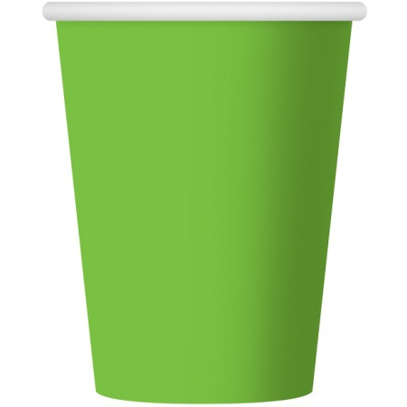 Papierové poháre zelené, 270ml, 6ks