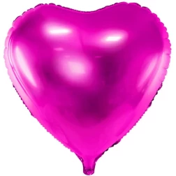 Fóliový balón tmavoružové srdce, 45cm