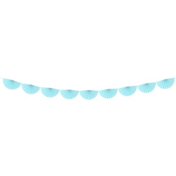 Girlanda s rozetami bledomodrá, 300cm