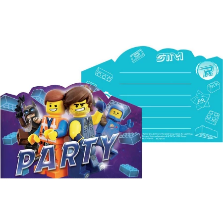 Narodeninové pozvánky Lego Movie 2, 8ks