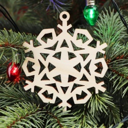 Drevená vianočná ozdoba na stromček hviezda 1, 73x88mm