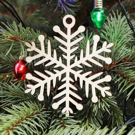 Drevená vianočná ozdoba na stromček hviezda 5, 76x90mm
