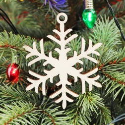 Drevená vianočná ozdoba na stromček hviezda 6, 73x90mm