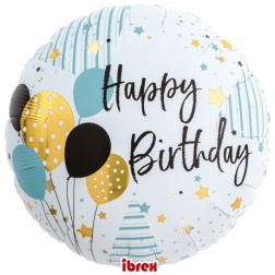 Fóliový balón s nápisom Happy Birthday, 35cm