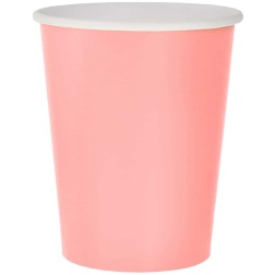 Papierové poháre bledo ružové, 270ml, 14ks