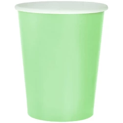 Papierové poháre bledo zelené, 270ml, 14ks
