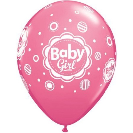 Balóny Baby Girl ružové, 30cm, 6ks