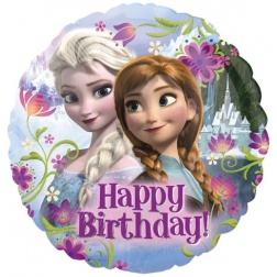 Fóliový balón Frozen s nápisom Happy Birthday, 45cm