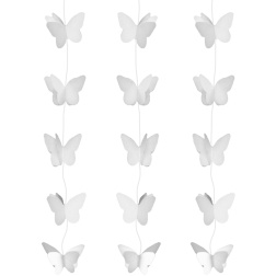 Girlanda biele motýle, 200cm