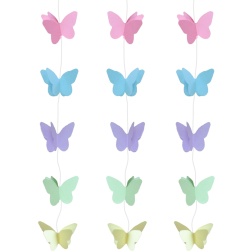 Girlanda farebné motýle, 200cm