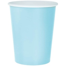 Papierové poháre bledo modré, 270ml, 14ks