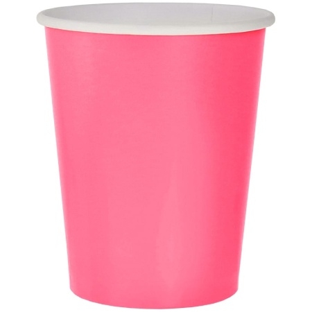 Papierové poháre ružové, 270ml, 14ks