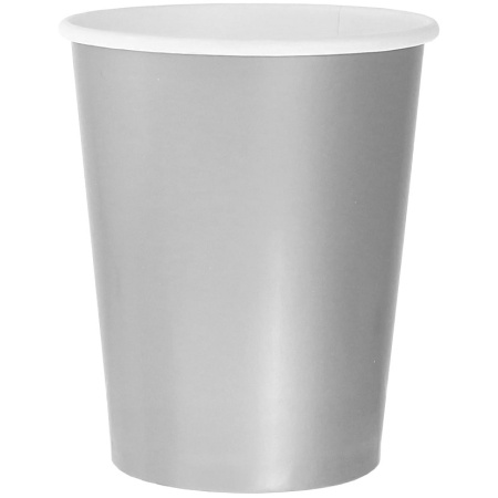 Papierové poháre strieborné, 270ml, 14ks