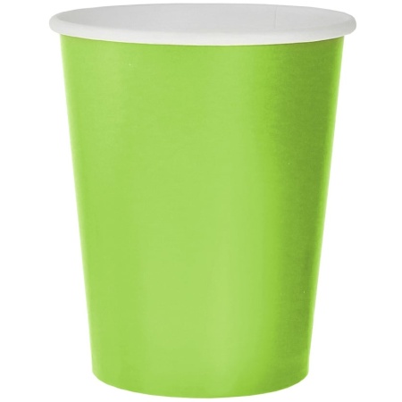 Papierové poháre zelené, 270ml, 14ks