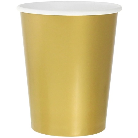 Papierové poháre zlaté, 270ml, 14ks