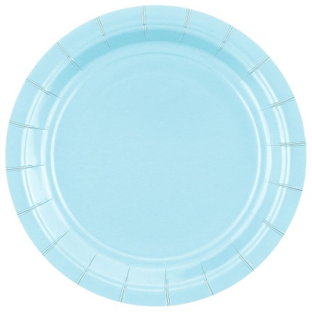 Papierové taniere bledo modré, 18cm, 20ks