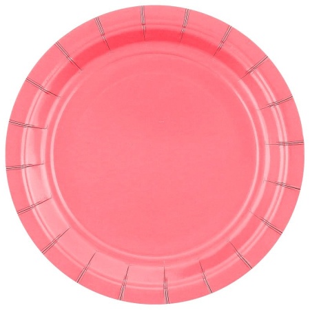 Papierové taniere ružové, 18cm, 20ks