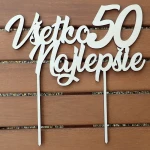 Drevený zápich na tortu Všetko najlepšie 50, 20cm