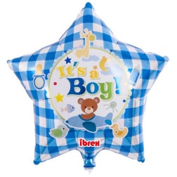 Fóliový balón hviezda s nápisom Its a Boy, 38cm