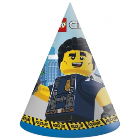 Papierové klobúčiky Lego City, 6ks