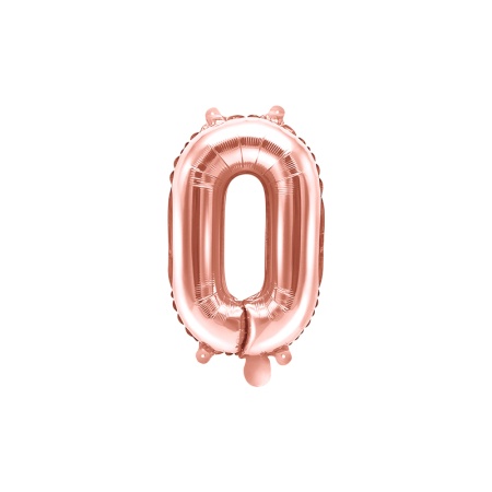 Fóliový balón číslo 0, ružovo zlatý, 35cm