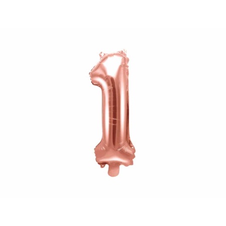 Fóliový balón číslo 1, ružovo zlatý, 35cm