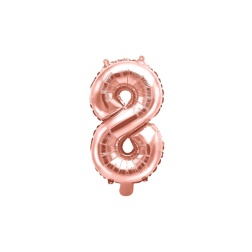 Fóliový balón číslo 8, ružovo zlatý, 35cm