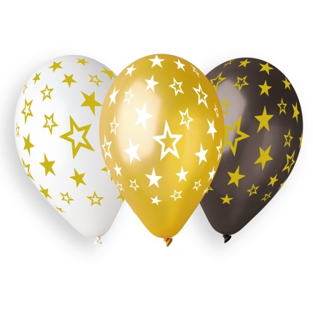 Balónový set hviezdy zlaté, 33cm, 6ks