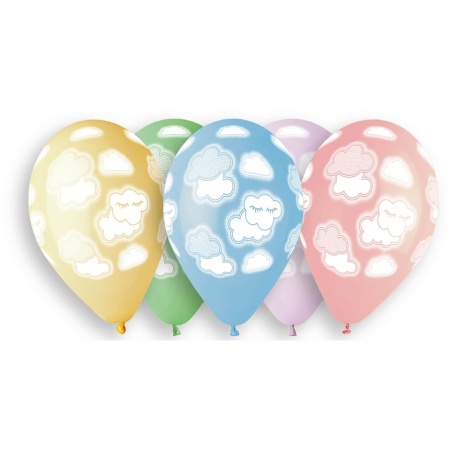 Balónový set obláčiky, pastelové, 33cm, 5ks