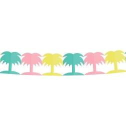 Girlanda farebné palmy pastelové, 360cm