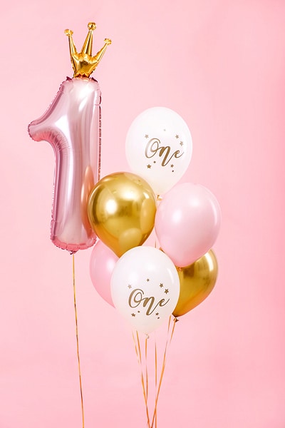 Balónový set One, ružový, 30cm, 6ks