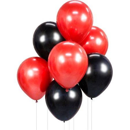 Balónový set červeno čierny, 30cm, 7ks