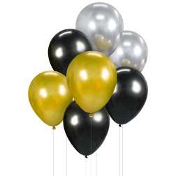 Balónový set zlato strieborno čierny, 30cm, 7ks