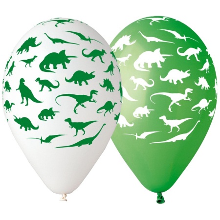 Balónový set dinosaury farebné, 30cm, 5ks