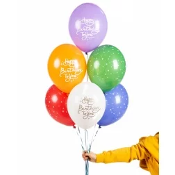 Balónový set Happy Birthday farebný, 30cm, 6ks