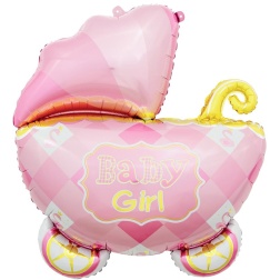 Fóliový balón kočík Baby Girl, 60cm