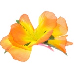 Havajský kvetový štipec do vlasov oranžový