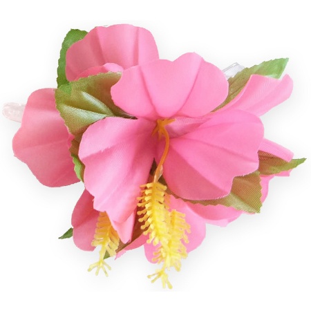 Havajský kvetový štipec do vlasov ružový