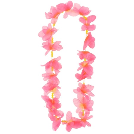 Havajský náhrdelník ružové motýle, 90cm