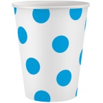 Papierové poháre s modrými bodkami, 250ml, 6ks