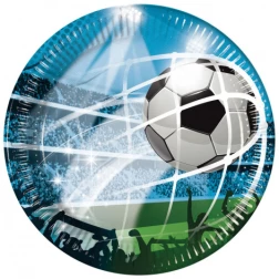Papierové taniere futbal, 20cm, 8ks