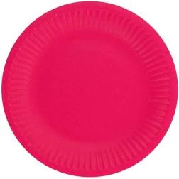 Papierové taniere ružové, 18cm, 6ks
