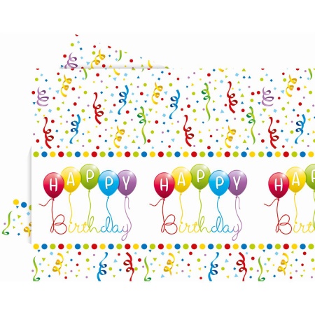 Plastový obrus Happy Birthday, 120x180cm